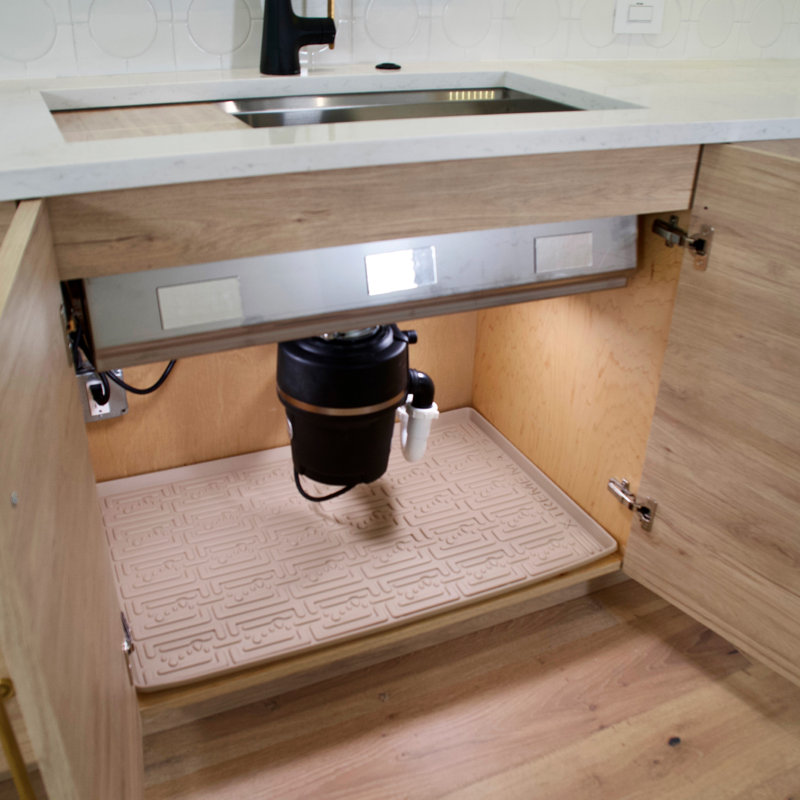 Xtreme Mats Under Sink Mat for Kitchen or Bath Flexible Drip Tray Liner Beige or